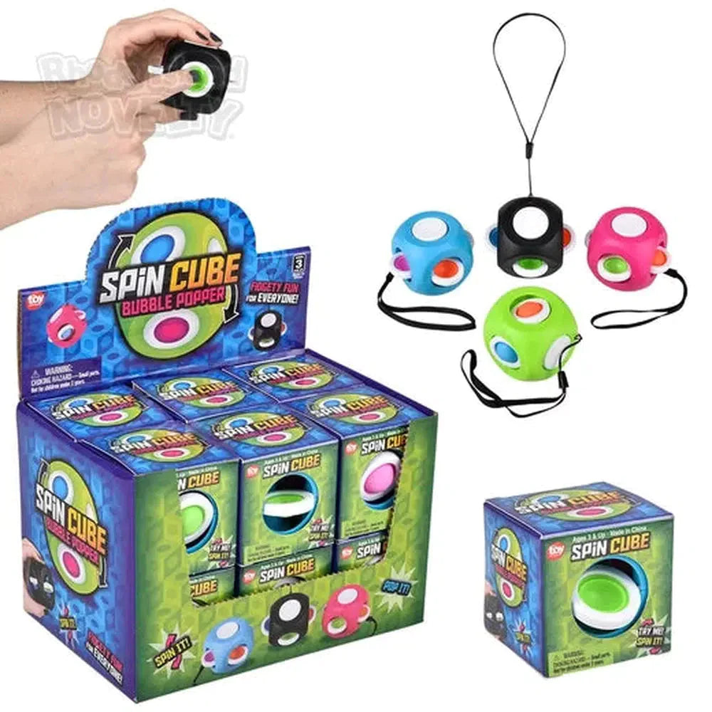 2 Pack Spinning Cube Fidget Toys - Stress Relief & Anxiety Relief Sensory Toys for Kids & Adults - Perfect for Office, School, Travel and ADHD Focus Aid