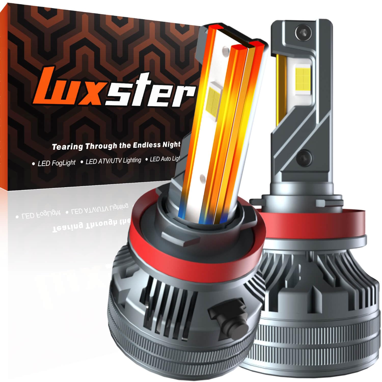 LUXSTER Punisher 40,000LM H11/H8/H9 LED Headlight Bulbs & H16 Fog Lights - Triple Copper Pipes, Ultra-Bright TalonLED Chips, 6000K Pure White, IP68 Waterproof, Plug-N-Play Installation (Pack of 2) - Perfect for Night Driving, Off-Road Adventures & Extreme Weather Conditions