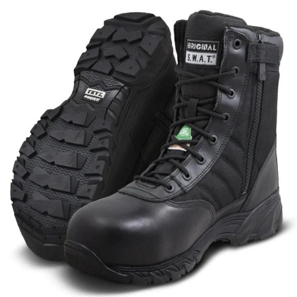 Original SWAT Classic 225201 Men's Size 9 CSA Certified Composite Toe Work Boots with Side Zipper - Durable Safety Shoes for Construction, Warehouse & Outdoor Work