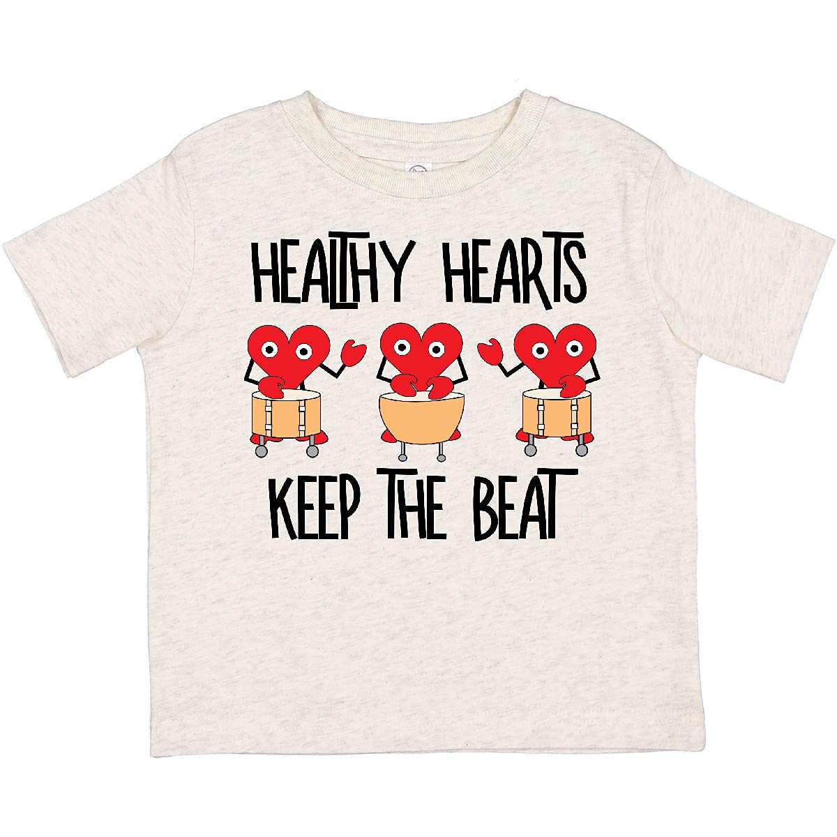 Inktastic Healthy Hearts Toddler T-Shirt - Cute Heart Print Kids Tee for Boys & Girls | Perfect for Playdates, Family Photos & Everyday Wear