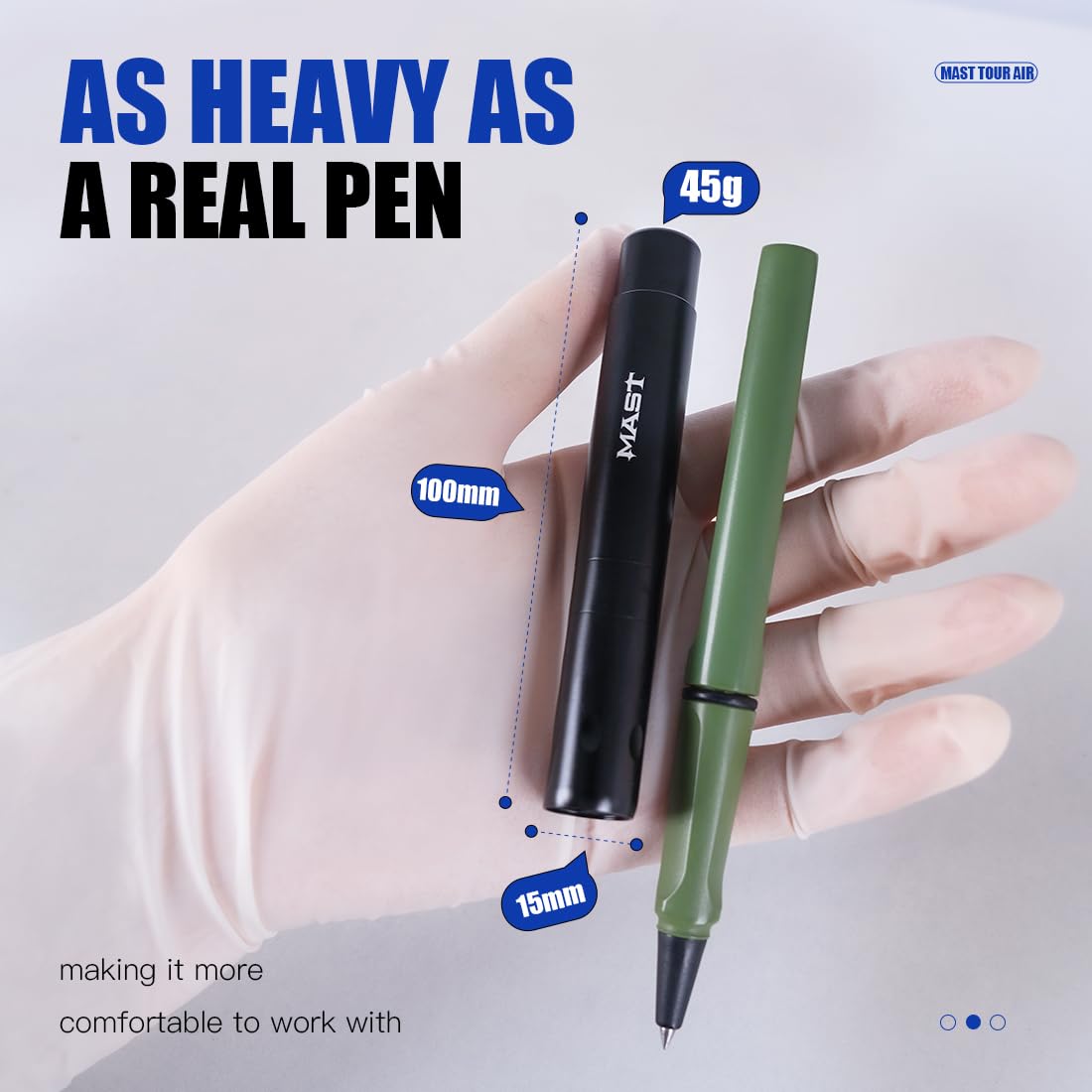 Professional Wireless Tattoo Pen Kit - Mast Tattoo Tour Air Machine Gun with 2 Rechargeable Batteries | Tattoo Artist Equipment for Women & Beginners | Perfect for Home, Studio & Professional Tattooing