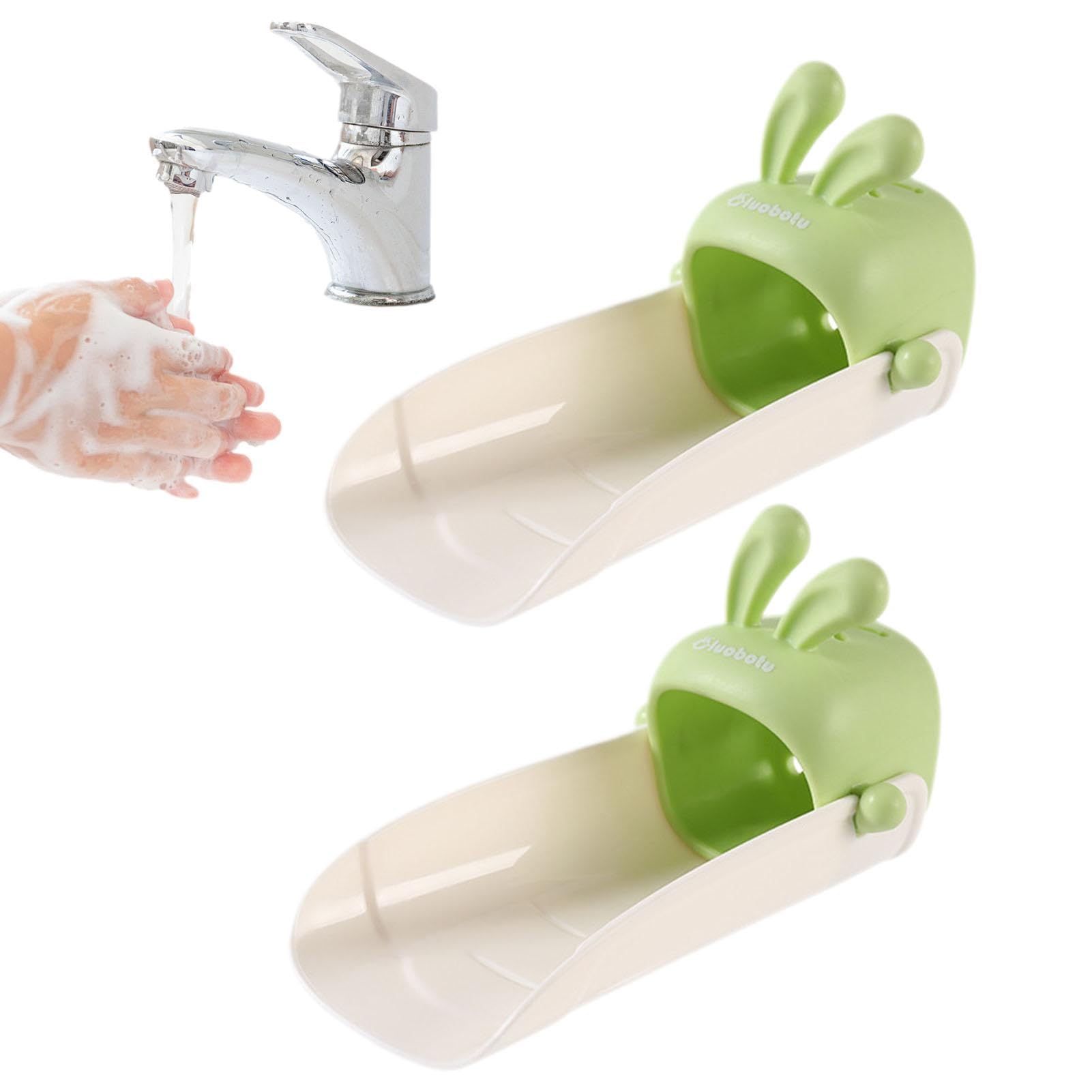 **Cartoon Silicone Bathtub Faucet Extender for Kids - Adjustable Sink Spout Cover, Hand Washing Helper for Toddlers & Children - Perfect for Bathroom Sink, Safe & Fun Hand Washing Experience**    *(Use Case: Ideal for teaching kids proper handwashing habits, making bath time easier, and preventing splashes in the bathroom sink.)*