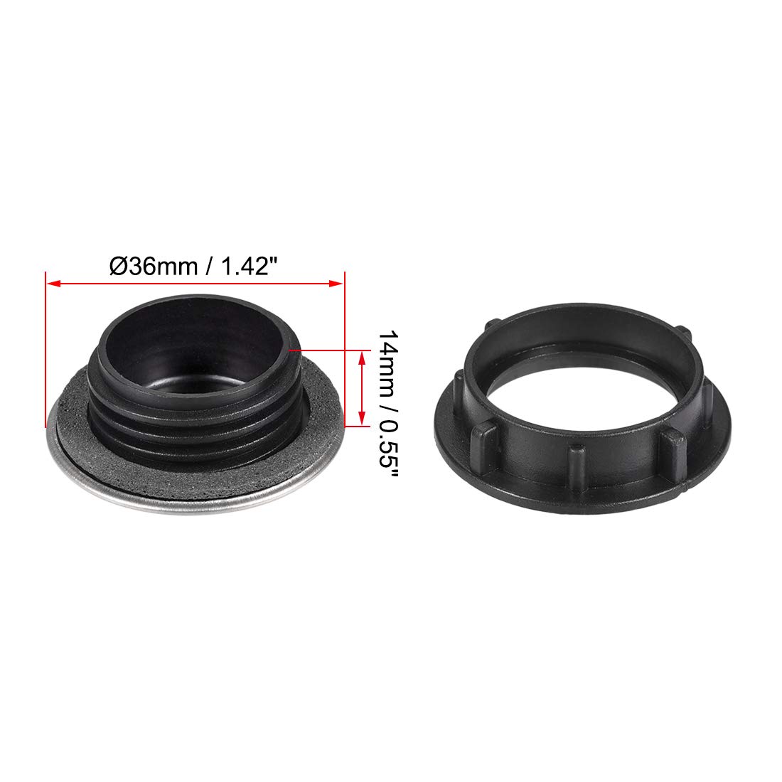 uxcell 2-Pack Nickel Plated Kitchen Sink Faucet Hole Cover for 1-1.2 Inch Diameter - Perfect for Bathroom & Kitchen Sink Installation & Decoration