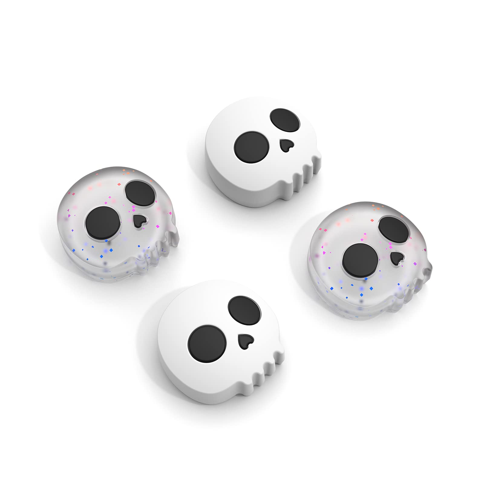 Premium Silicone Analog Stick Caps for Nintendo Switch Joy-Con - 4Pcs Kit Compatible with Switch/Switch OLED/Switch Lite - Skull Design for Enhanced Grip & Protection - Perfect for Gaming, Travel & Long Play Sessions