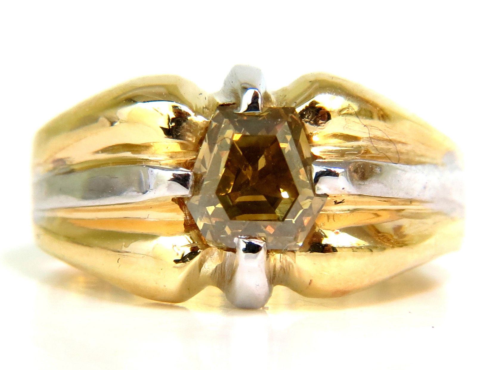 1.00CT GIA Certified Natural Fancy Green Yellow Brown Diamond Ring in 18K Gold - Perfect for Engagement, Wedding & Special Occasions