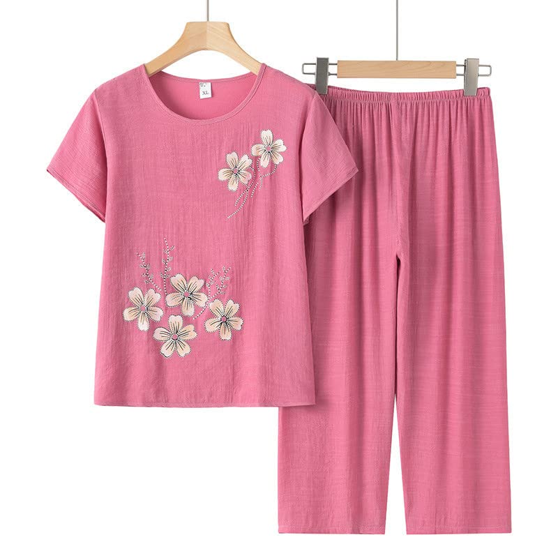 Women's Linen Shirt & Wide Leg Pants Set - 2 Piece Outfit for Fall | Comfortable Maternity Pajamas & Casual Wear for Women | Perfect for Home, Office & Travel