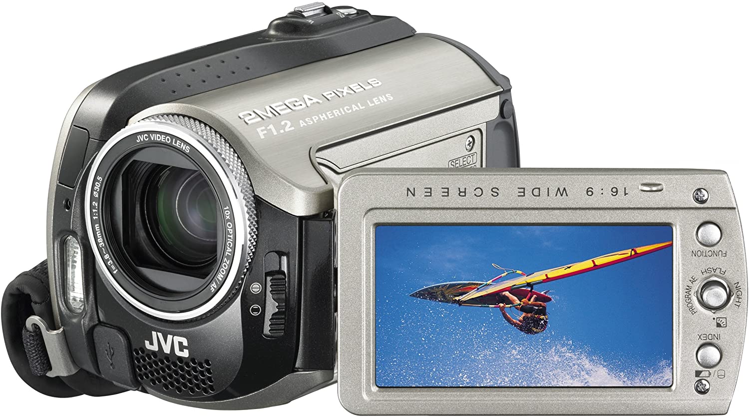 JVC Everio GZ-MG255 Full HD Camcorder with 40x Optical Zoom - Silver | Perfect for Travel Vlogging, Family Events & YouTube Content Creation