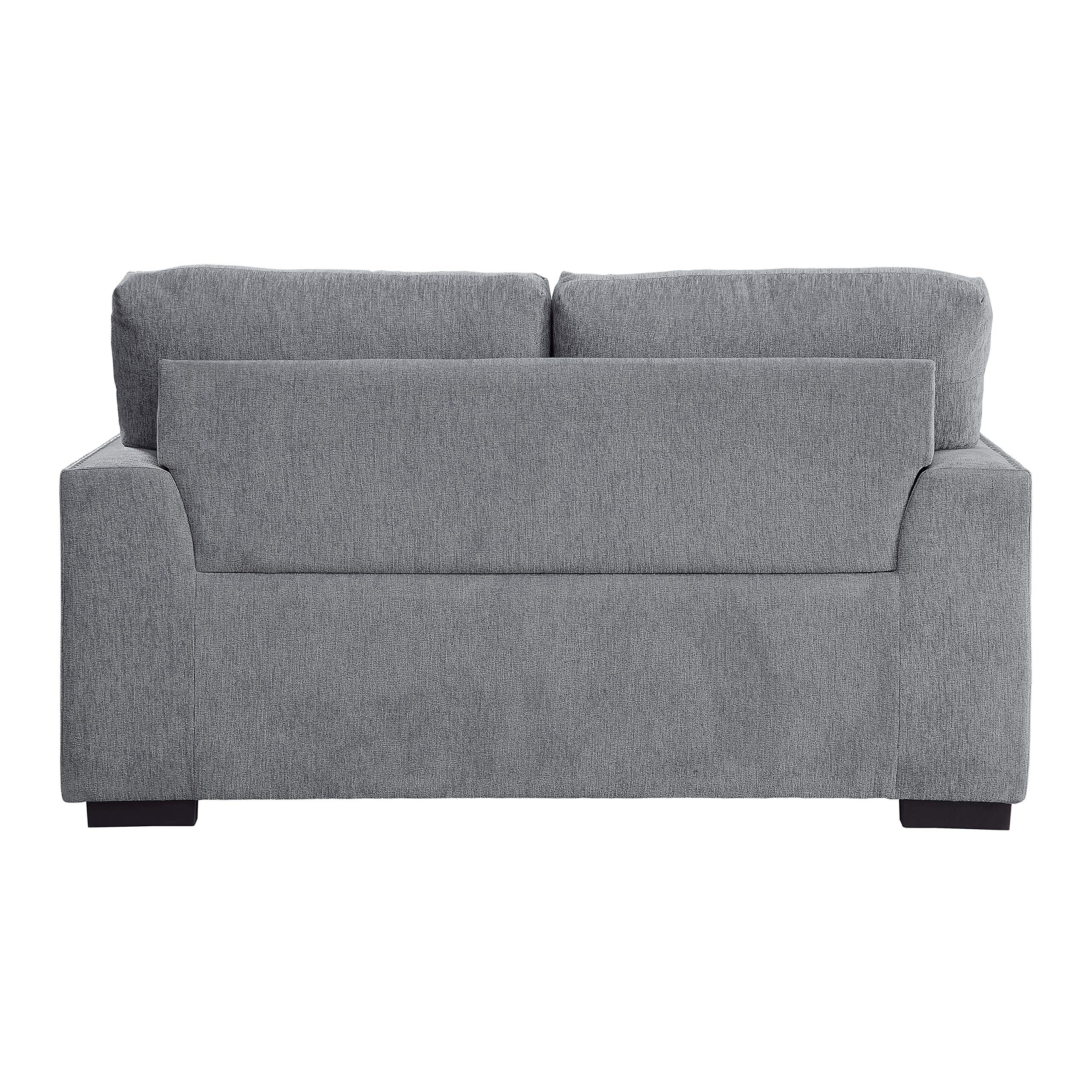 Lexicon Modern Chenille Sofa Couch - Solid Wood Frame with Nailhead Trim, 2-Seater Upholstered Living Room Furniture in Gray - Perfect for Small Spaces, Apartments & Cozy Home Decor