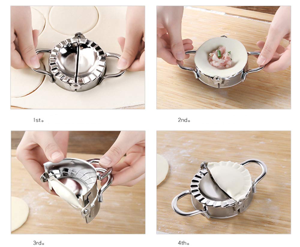 Stainless Steel Dumpling Maker Set - 3 Size Dough Press for Ravioli, Empanada & Gyoza - Perfect for Homemade Pasta, Asian Dumplings & Latin Pastries