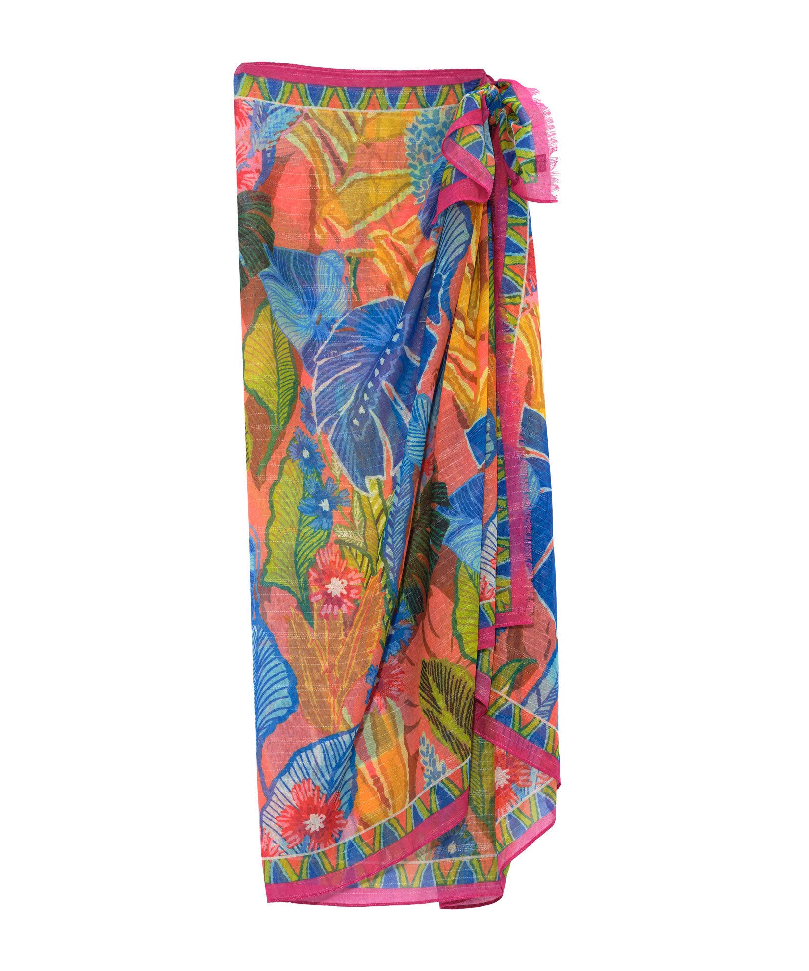 Stylish Rainforest Print Sarong Wrap - Lightweight Beach Cover-Up for Women, Perfect for Pool, Vacation & Summer Outfits