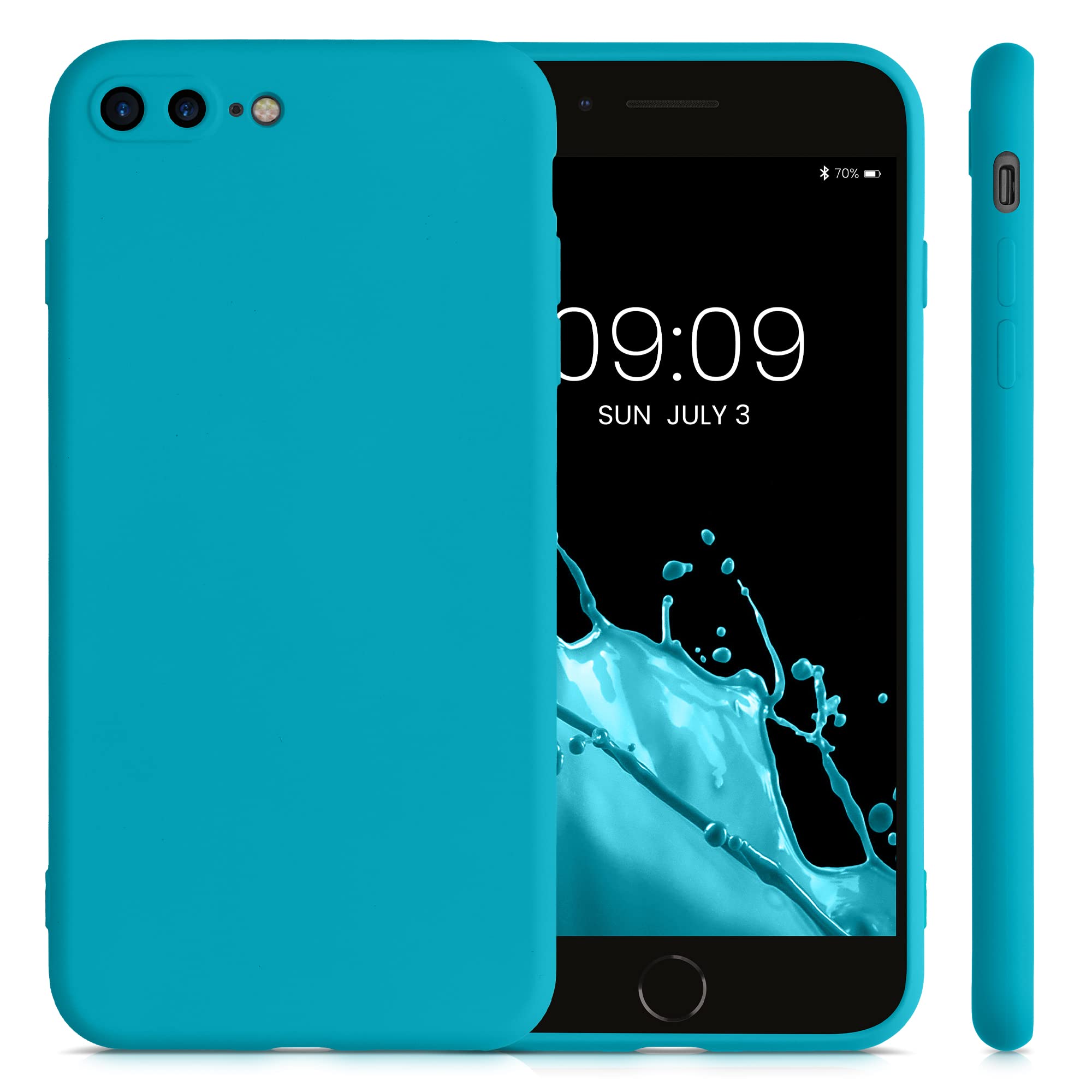 kwmobile Slim Protective TPU Silicone Phone Case for Apple iPhone 7 Plus/iPhone 8 Plus - Shockproof Cover with Non-Slip Grip - Ocean Blue - Perfect for Everyday Use, Travel & Outdoor Activities