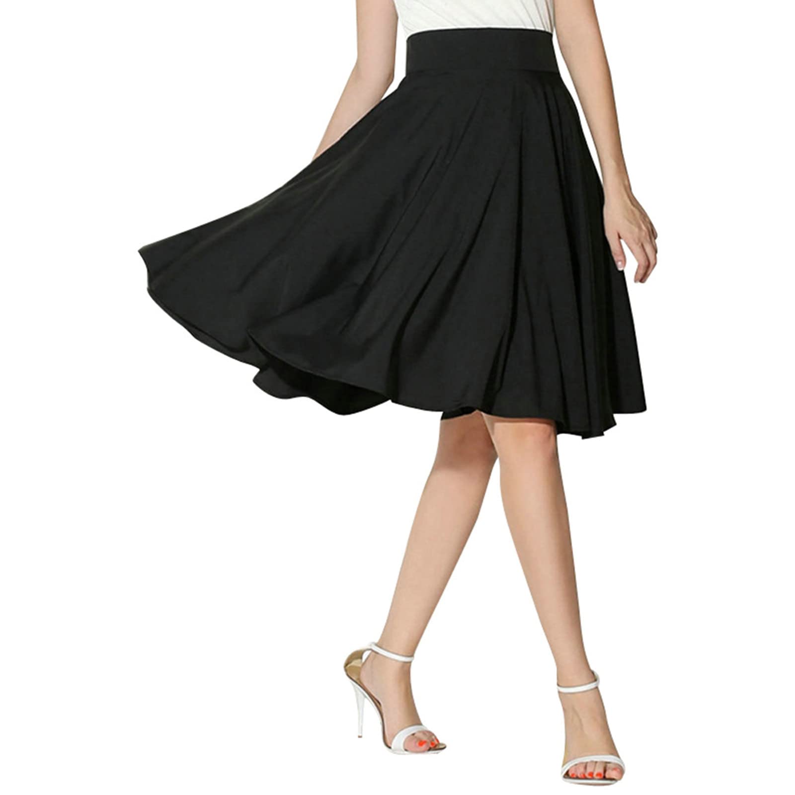 Women's Summer Casual Dress - High Waist A-Line Chiffon Midi Dress with Pleated Maxi Skirt | Perfect for Beach Vacations, Date Nights & Summer Parties