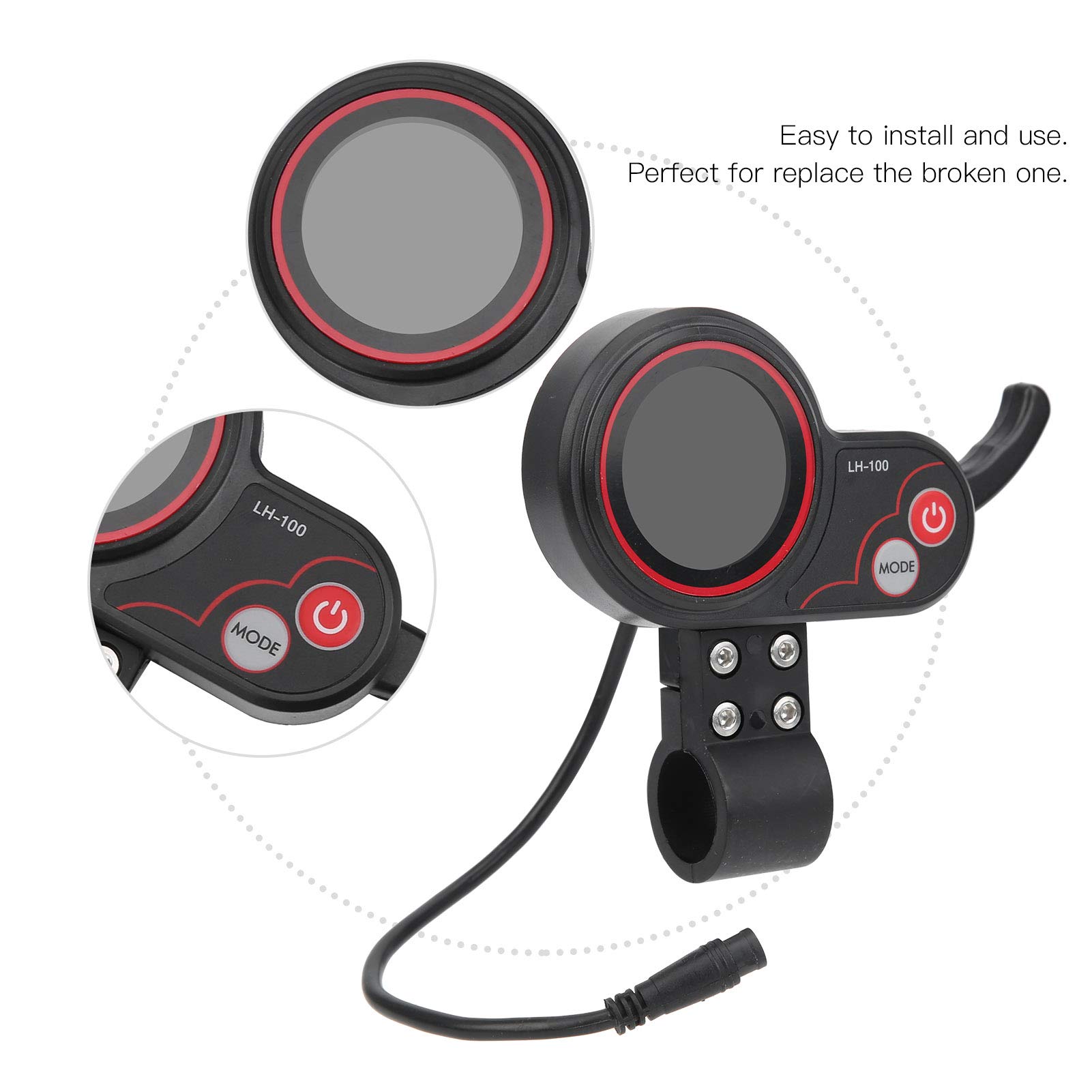 48V Electric Thumb Throttle with LCD Display - Plastic Protective Throttle for Electric Skateboards & Scooters - Manual Control Panel with Protocol 2 Communication - Perfect for Commuting, Urban Travel & Last-Mile Transportation