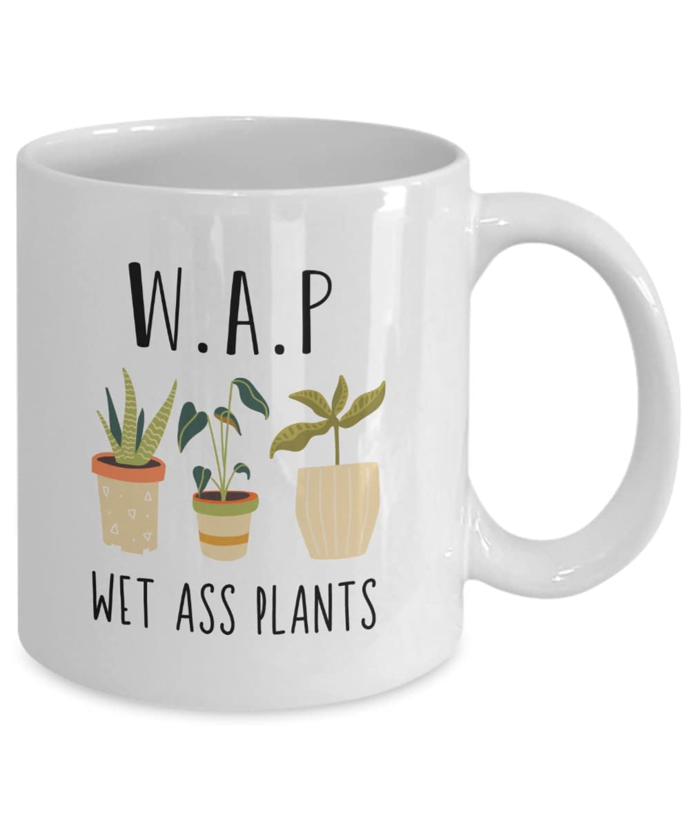 Wet Ass Plants Mug - 11oz White Ceramic Coffee Cup for Plant Lovers, Gardeners & Green Thumbs - Perfect Gift for Plant Collectors & Garden Enthusiasts - Great for Home, Office or Gardening Gifts