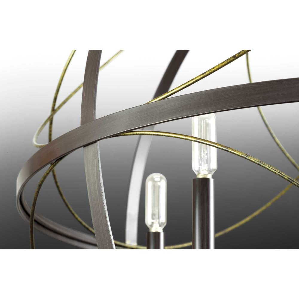 Brandywine Collection 6-Light Farmhouse Sphere Pendant Light in Silver Ridge - Perfect for Kitchen Island, Dining Room, and Entryway Lighting