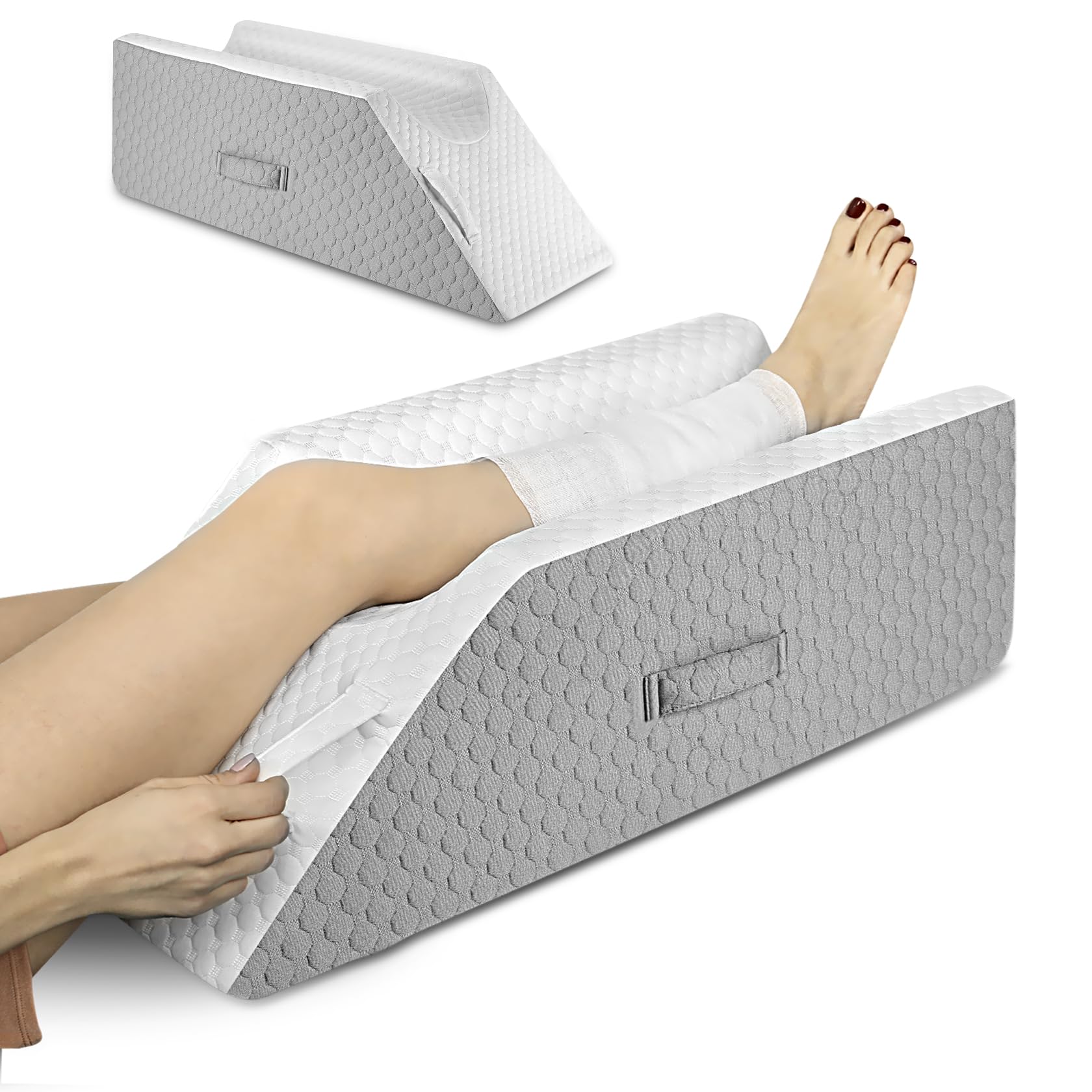 **Leg Elevation Pillow for Post-Surgery & Pain Relief - Memory Foam Wedge Pillow for Sciatica, Back, Knee, Hip & Ankle Support - Ideal for Sleeping, Recovery & Relaxation**