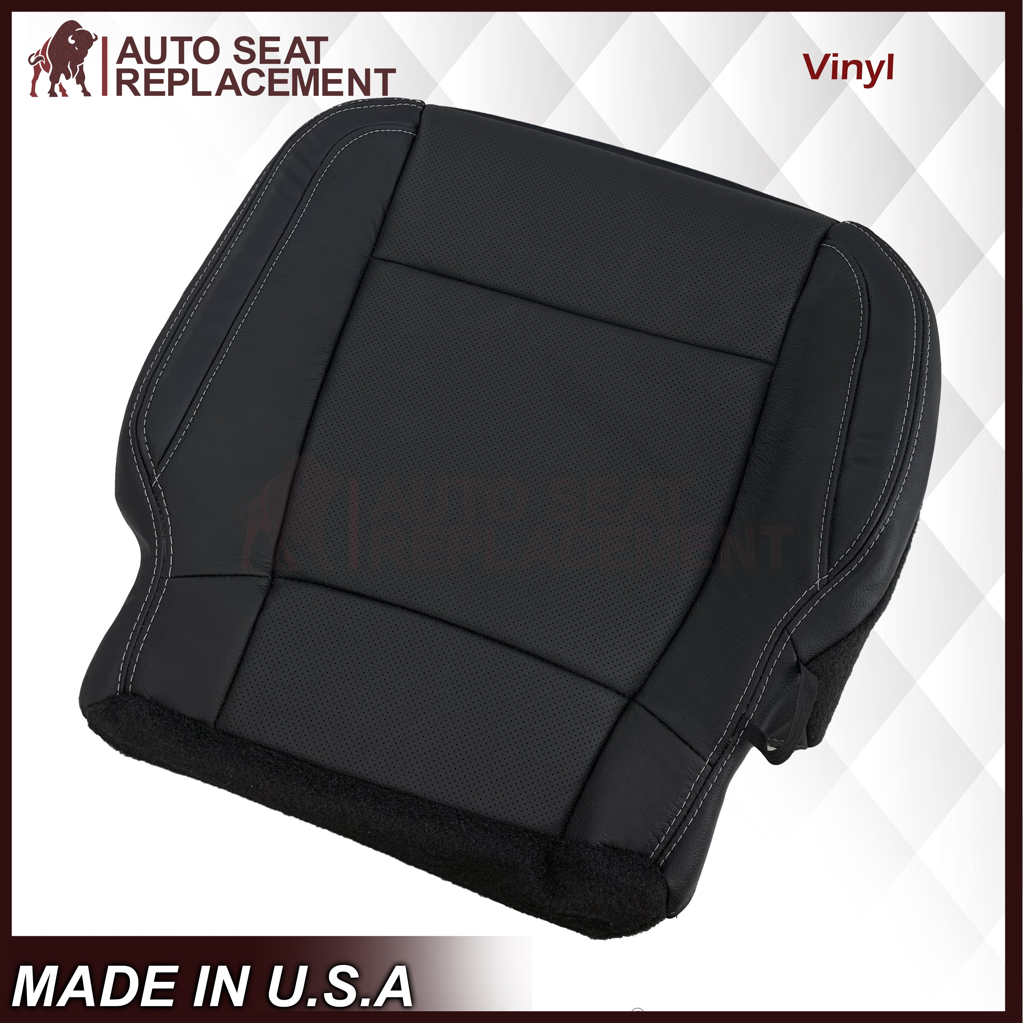 2015-2017 Ford F150 Lariat Replacement Seat Covers - Genuine Leather & Premium Synthetic Leather Options in Charcoal Black | Perfect for Truck Interior Upgrade & Protection
