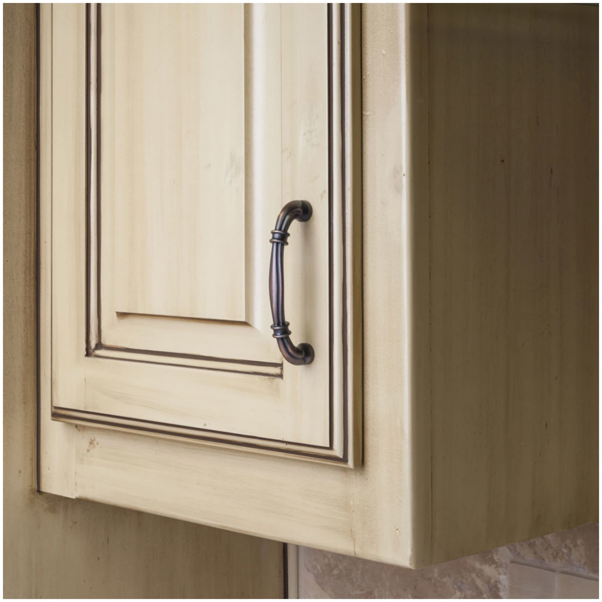 Jeffrey Alexander 317-96ABSB Lafayette Pull - Antique Brass Cabinet Handle for Kitchen & Bathroom - Vintage Style Hardware for Drawers & Cabinets