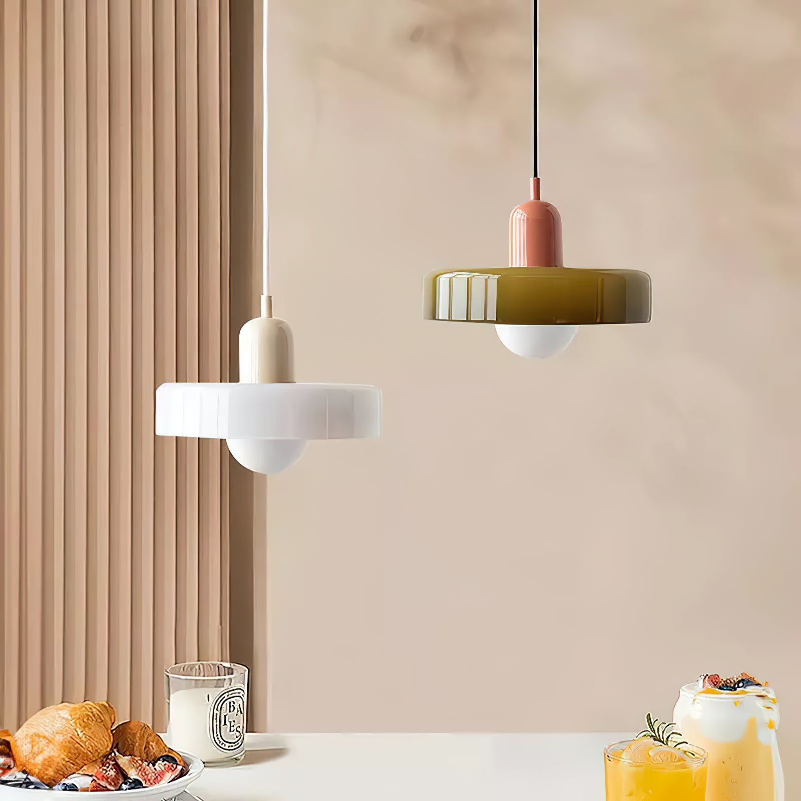 Modern Disc Orb Pendant Light Fixture - Sleek Minimalist Ceiling Lighting for Dining Room, Kitchen, Bedroom & Living Room Decor