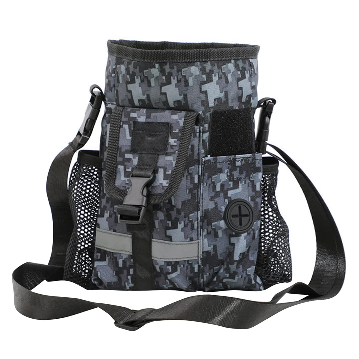 Portable Camouflage Dog Treat Pouch with Reflective Strip - Durable Outdoor Pet Training Treat Bag for Walking, Hiking & Dog Obedience Classes