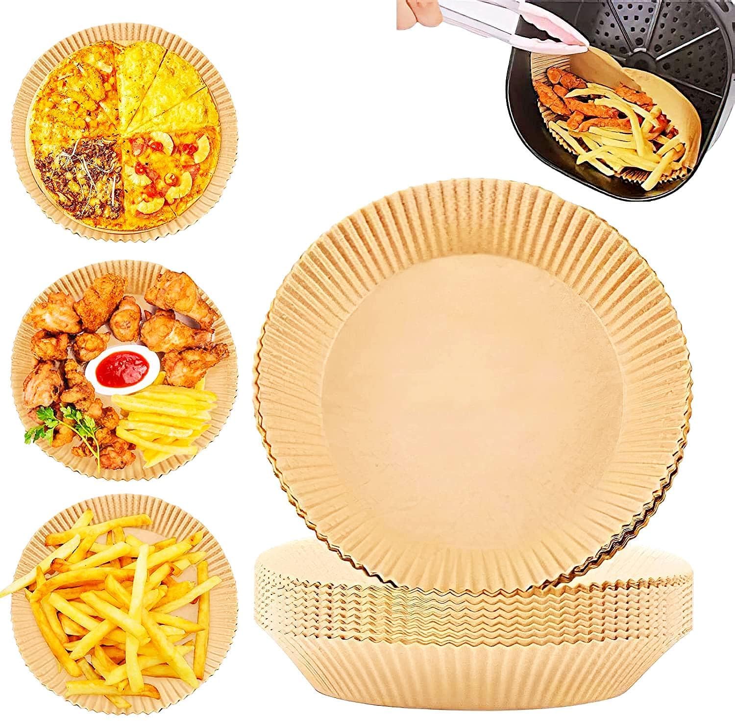30 Pack Air Fryer Disposable Baking Paper Liners - Round Parchment Paper Sheets for Air Fryer, Oven, Grill & Frying Pan - Oil Proof & Waterproof for Cooking, Steaming & Frying - Perfect for Meal Prep, Party Snacks & Healthy Air Fried Foods