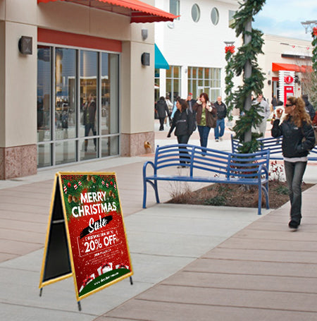 30x36 Wooden A-Frame Sign Holder with 1 1/4