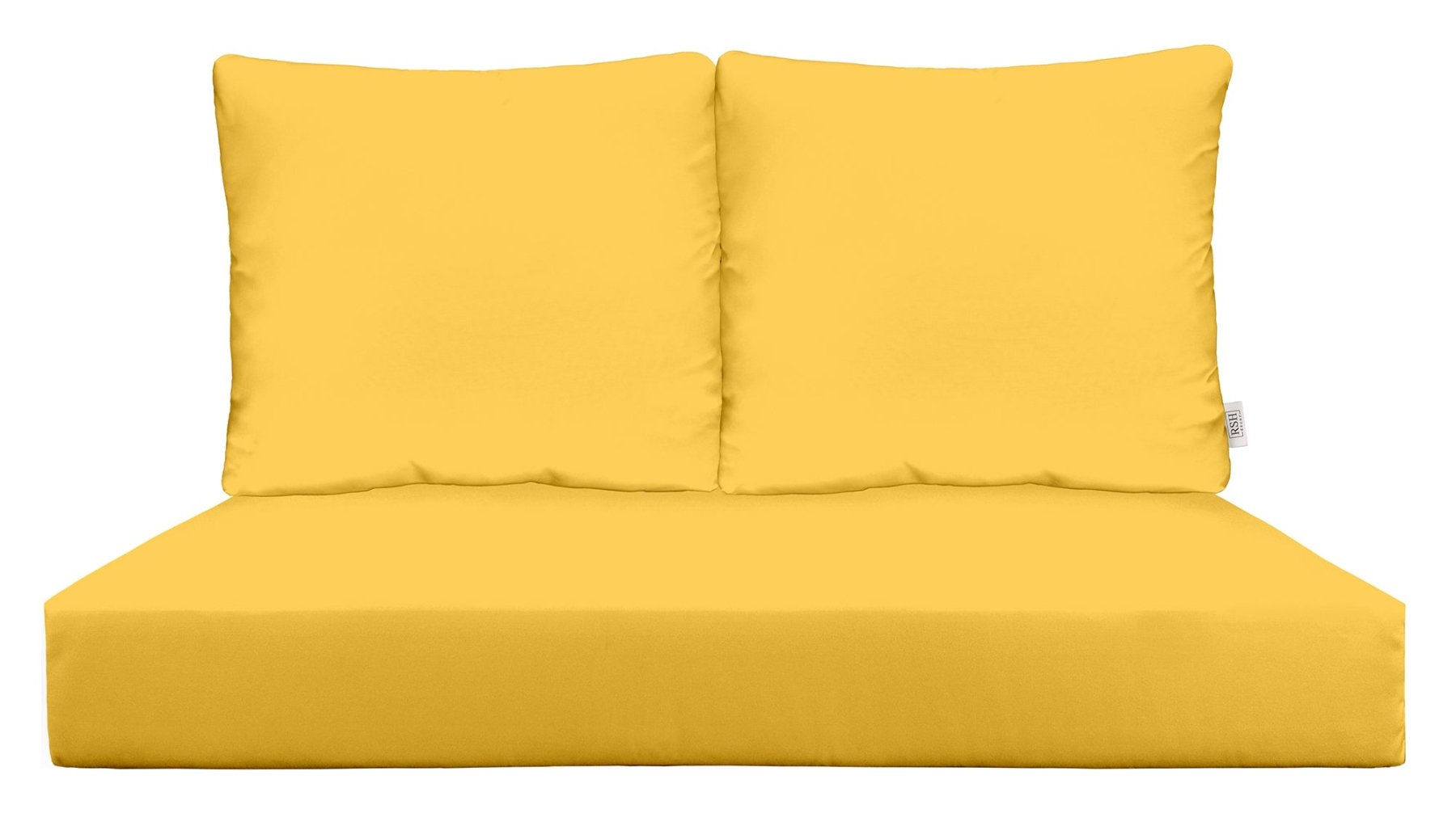 Sunbrella Canvas Deep Seating Loveseat Cushion Set - Waterproof Outdoor Patio Furniture Cushions for Sofa, Sectional & Garden - Yellow (Set of 2)