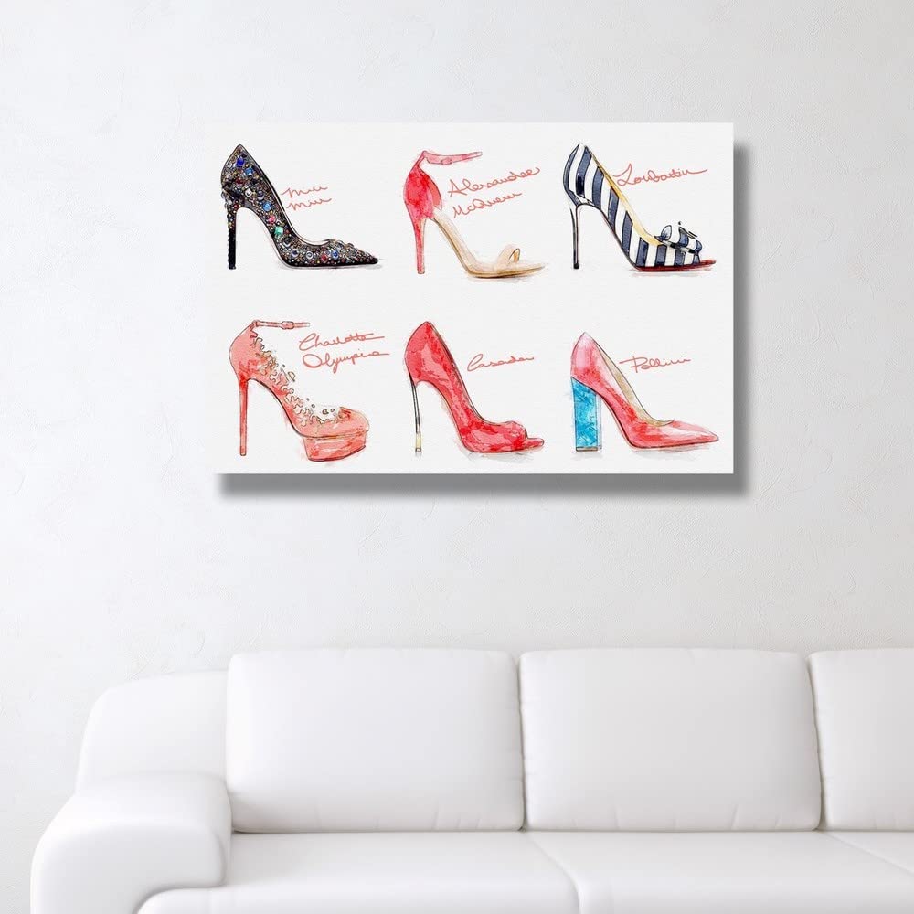 Oliver Gal 'Spring 2014 Heels' Canvas Wall Art Print - 36x24 Inches Modern Fashion Decor for Living Room, Bedroom & Office