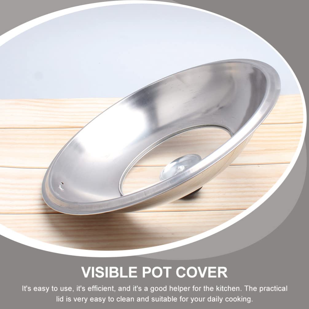 Stainless Steel Universal Pot Lid - Clear View Cookware Cover for Cooking Pans & Food Protection - Durable & Heat Resistant for Stovetop & Kitchen Use