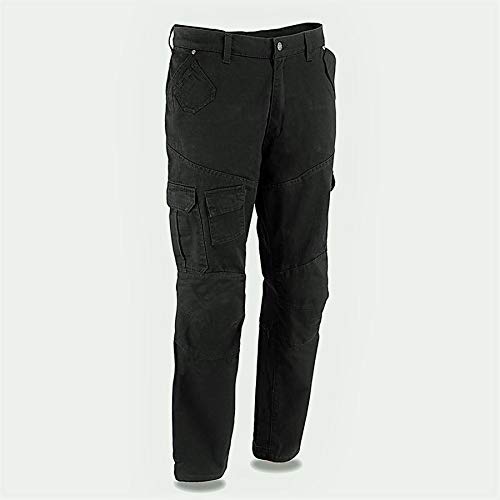 Milwaukee Leather MPM5591 Men's Armored Black Cargo Jeans - Aramid Fiber Reinforced by DuPont for Motorcycle Riding & Outdoor Work