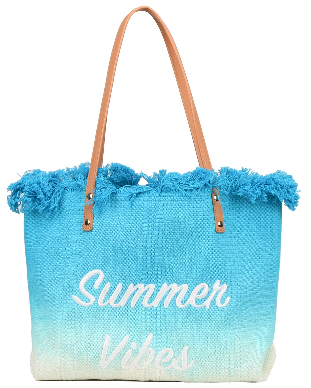 **MACCINELO Woven Large Tote Bag for Women - Stylish Beach Bag with Zipper & Tassel - Perfect for Travel, Vacation, Shopping & Everyday Use**