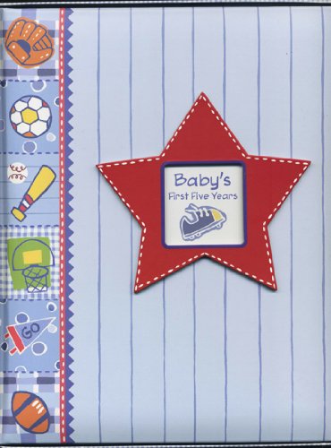 Baby Boy's First Five Years Memory Book - Sports Theme Keepsake Scrapbook for Newborn to Toddler | Perfect for Baby Showers, Christenings & First Birthday Gifts