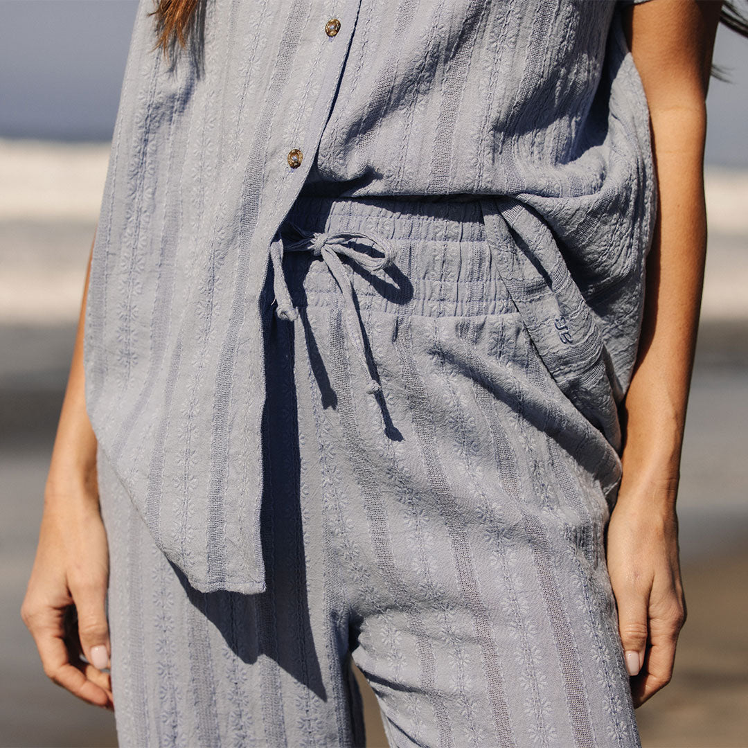 Stylish Cabana Pants in Dusk Blue - Comfortable Beachwear & Lounge Pants for Summer Vacation, Poolside Relaxation, and Casual Outings
