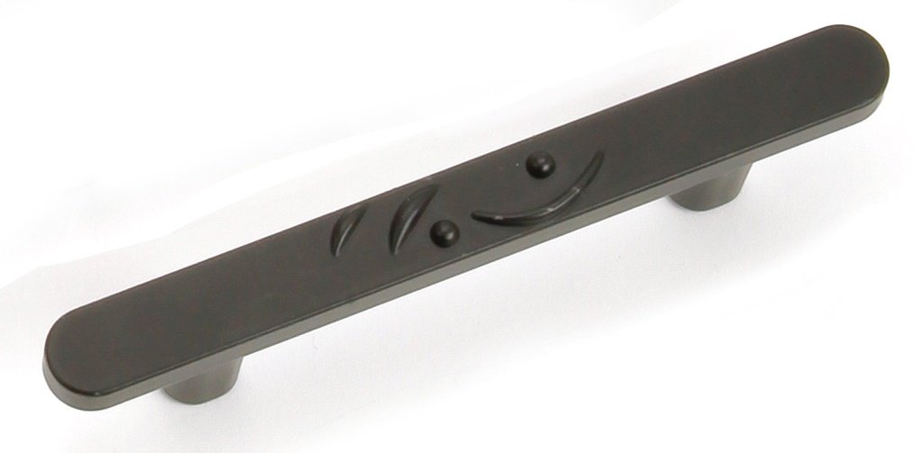3 Inch Graffiti Pull Handle - Iron Black Finish for Cabinets, Drawers, and Furniture Hardware