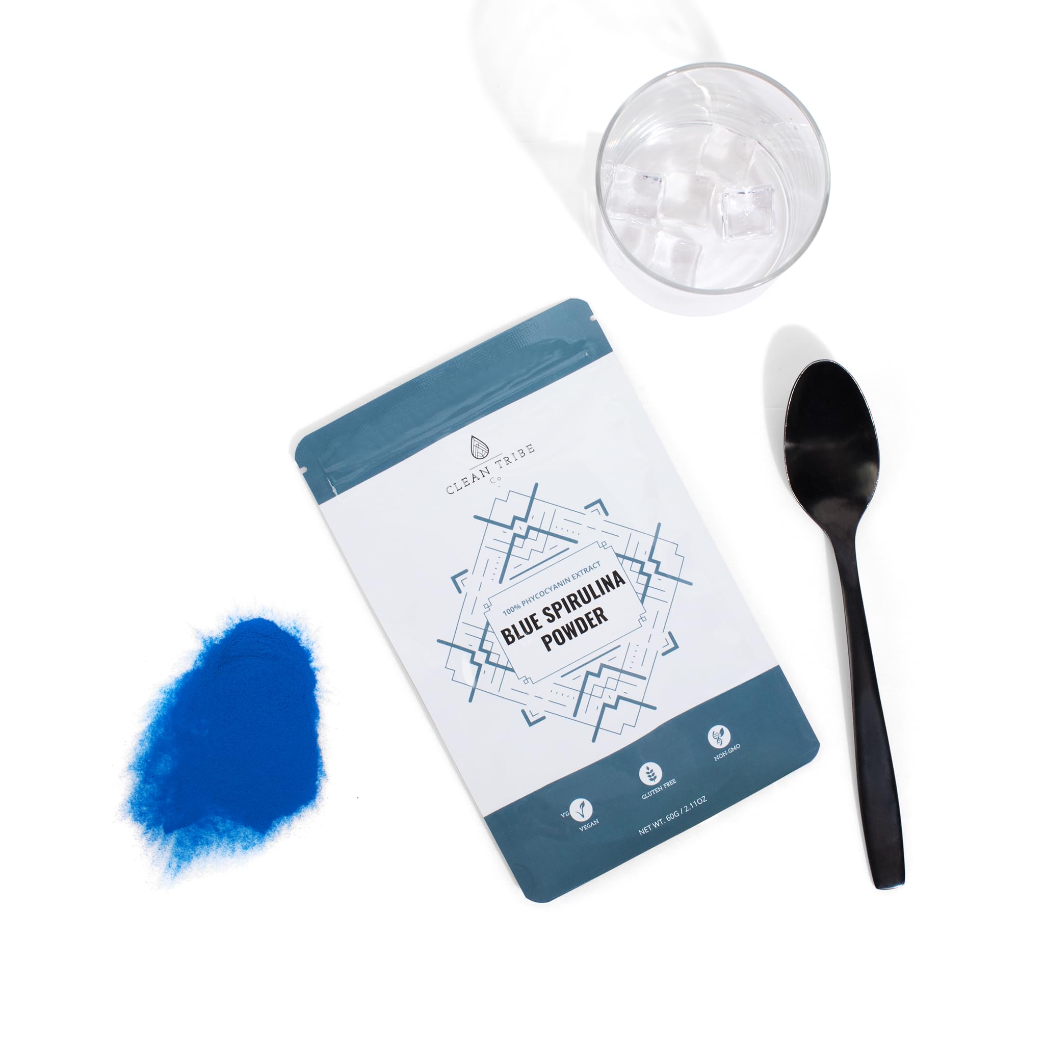 Premium Blue Spirulina Powder 100% Pure Phycocyanin - Organic Vegan Superfood Protein Powder, Gluten-Free & Non-GMO - No Fishy Taste - Perfect for Smoothies, Baking, Energy Drinks & Healthy Recipes - Resealable Bag (60 Servings) - Boost Immunity & Natural Energy