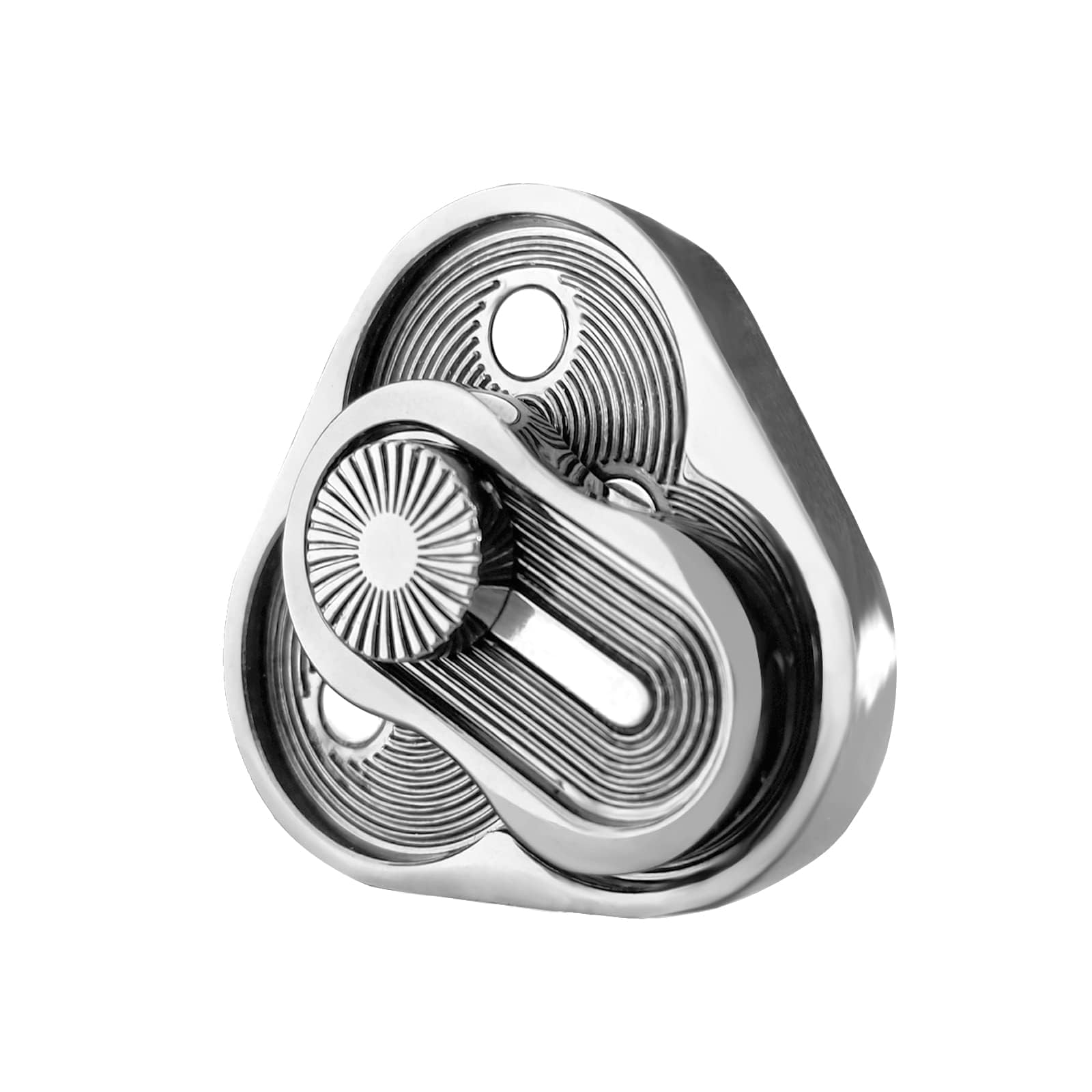 Premium Metal Fidget Slider - Triangle Rotation & Clover Shape EDC Stress Relief Toy for Adults with ADHD | Anxiety Reducing Office Desk Gadget | Perfect for Work, Study & Focus Enhancement (Silver)