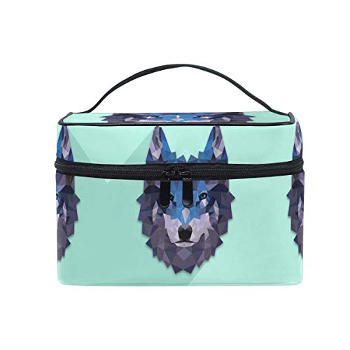 Women's Wolf Print Cosmetic Bag - Waterproof Makeup Organizer with Zipper for Travel & Toiletry Storage | Perfect for Gym, Beach & Daily Use