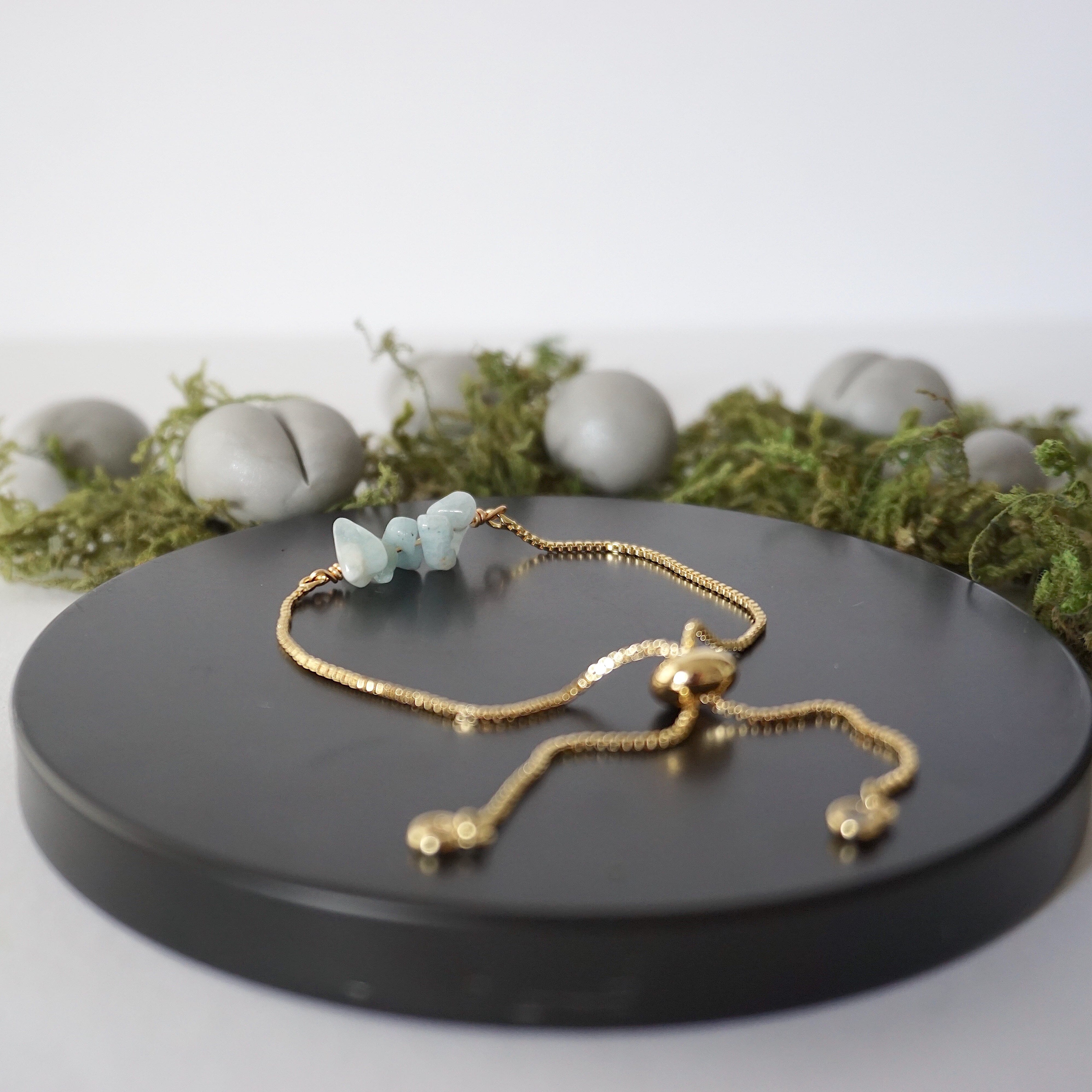 Gold Plated Adjustable Aquamarine Bolo Crystal Bracelet for Women - Elegant Bohemian Jewelry for Parties, Weddings & Everyday Wear