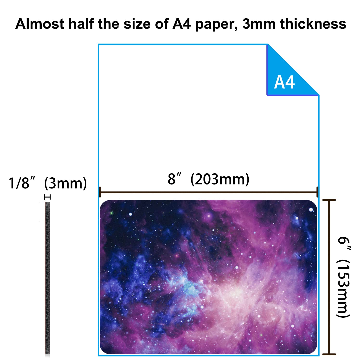 Audimi Small Mouse Pad 6x8 Inches - Mini Thick Non-Slip Mouse Pad for Laptop & Wireless Mouse - Portable, Washable Office & Travel Accessory - Purple Galaxy Design - Perfect for Home, Office & Gaming Setup