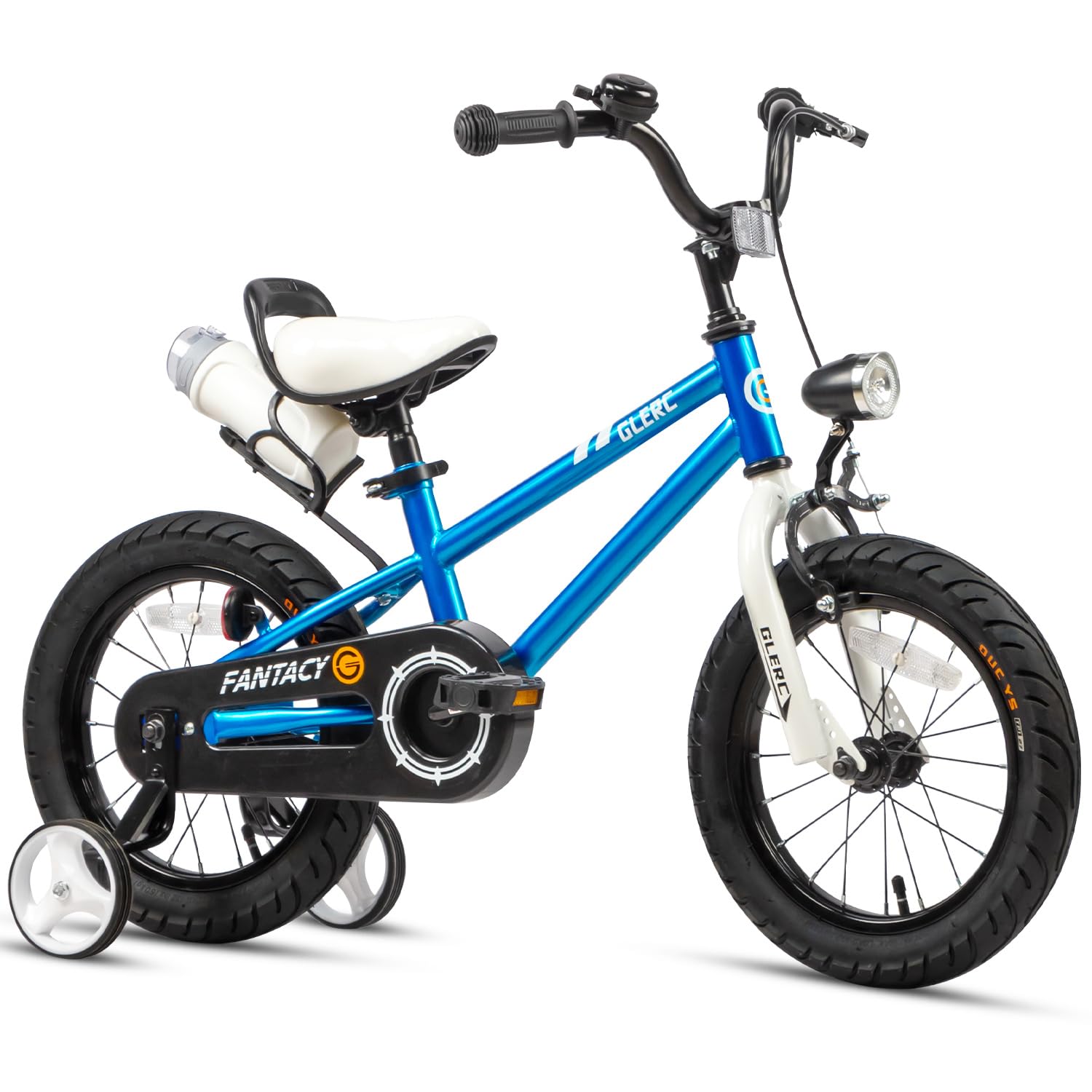 Fantasy 12 14 16 18 20 Inch Kids Bicycle for Boys & Girls Ages 2-14 Years - Adjustable Training Wheels, LED Headlight & Water Bottle Holder - Multiple Colors - Perfect for Neighborhood Rides, Park Adventures & Learning to Bike