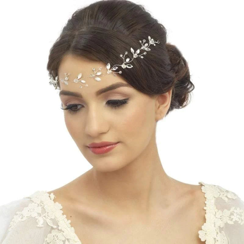 Elegant Silver Bridal Hair Vine with Sparkling Crystals - Perfect for Weddings, Prom & Special Occasions | Hair Accessory for Brides & Bridesmaids (Style 3747)