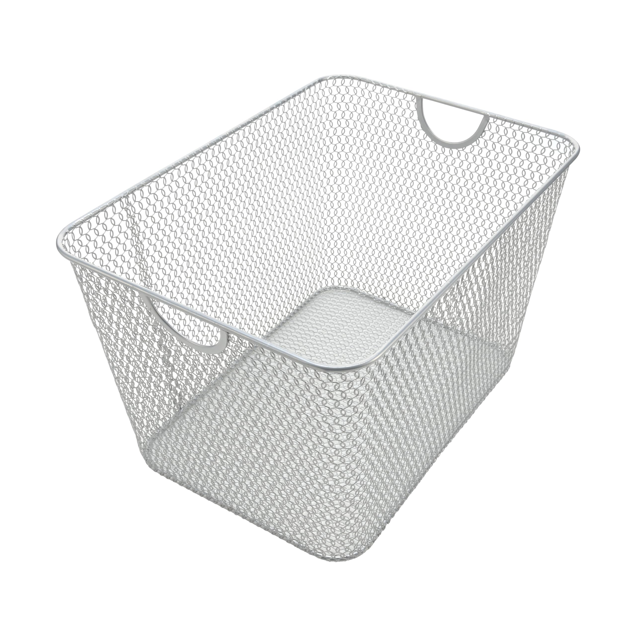 YBM Home Mesh Wire Storage Basket - Multipurpose Steel Wire Organizer for Shelves, Pantry, Kitchen, Office & Laundry | Perfect for Organizing Supplies, Toiletries & Household Items | Space-Saving Storage Solution for Home & Office Use