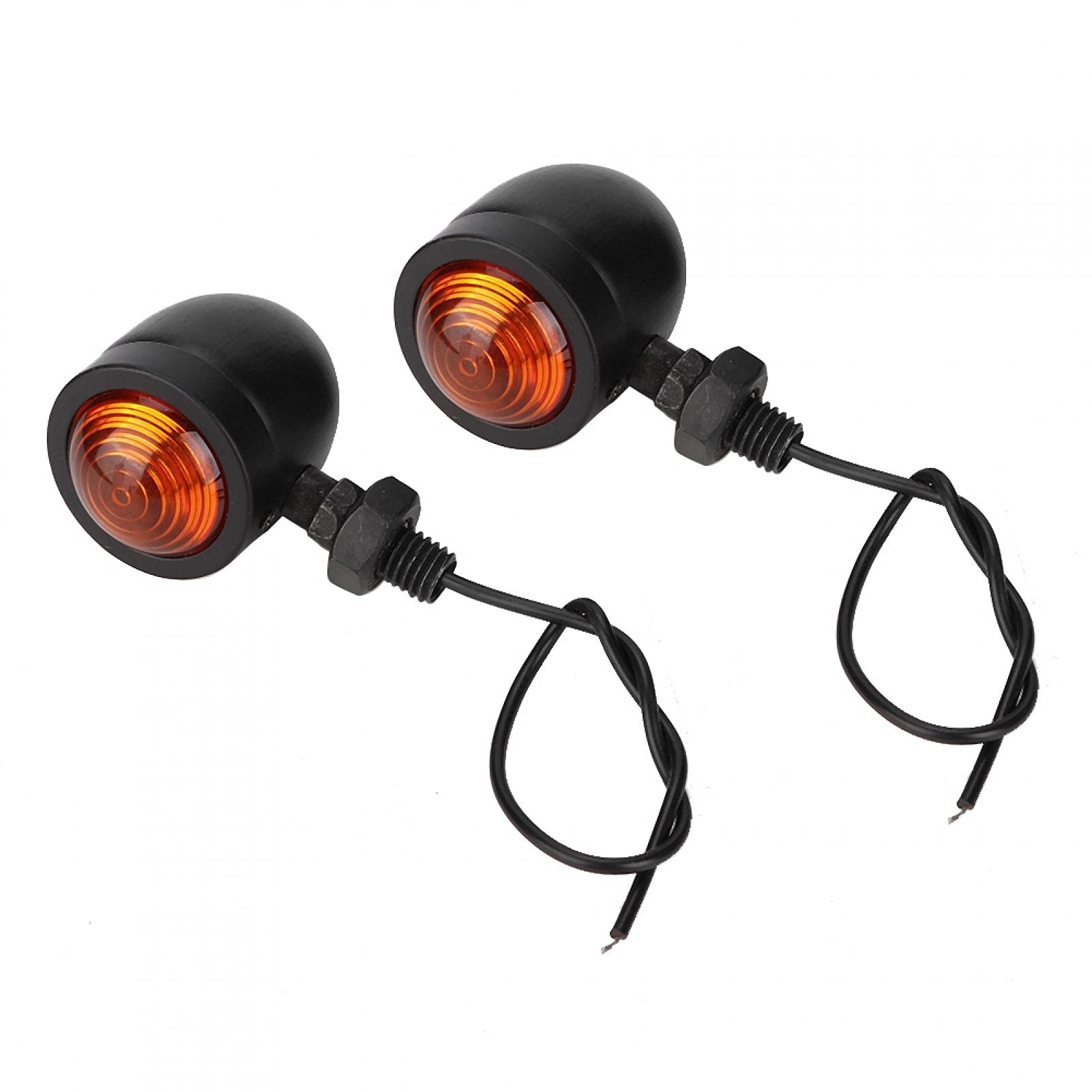 Aramox Retro Metal Motorcycle Turn Signal Lights - 2Pcs for Classic Bike Customization