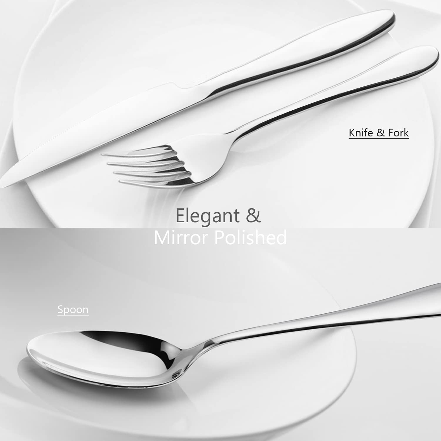 HaWare 60-Piece Stainless Steel Silverware Set for 12 - Mirror Polished Flatware Cutlery Tableware with Ergonomic Design - Dishwasher Safe for Home, Restaurant & Dinner Parties | Perfect for Everyday Dining, Holiday Gatherings & Formal Occasions