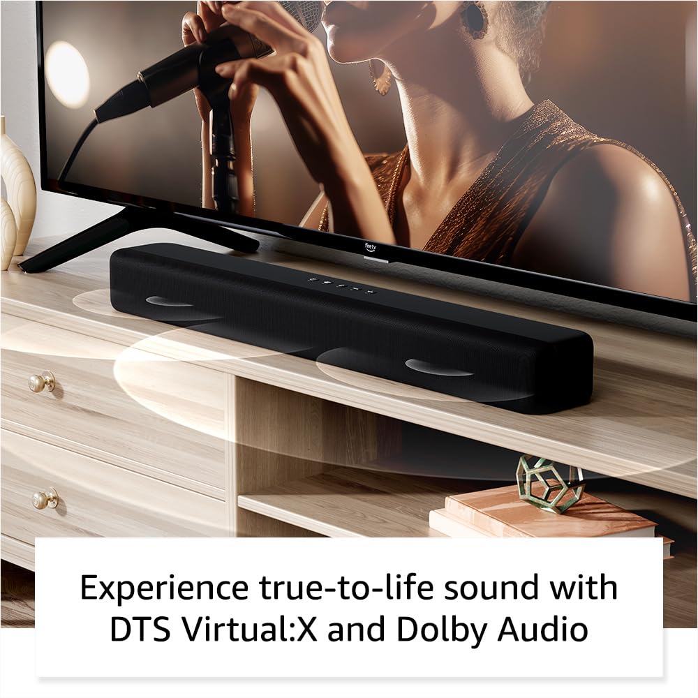 Amazon Fire TV Soundbar with Dolby Audio - 2-Year Extended Warranty - Perfect for Home Theater & Streaming Entertainment