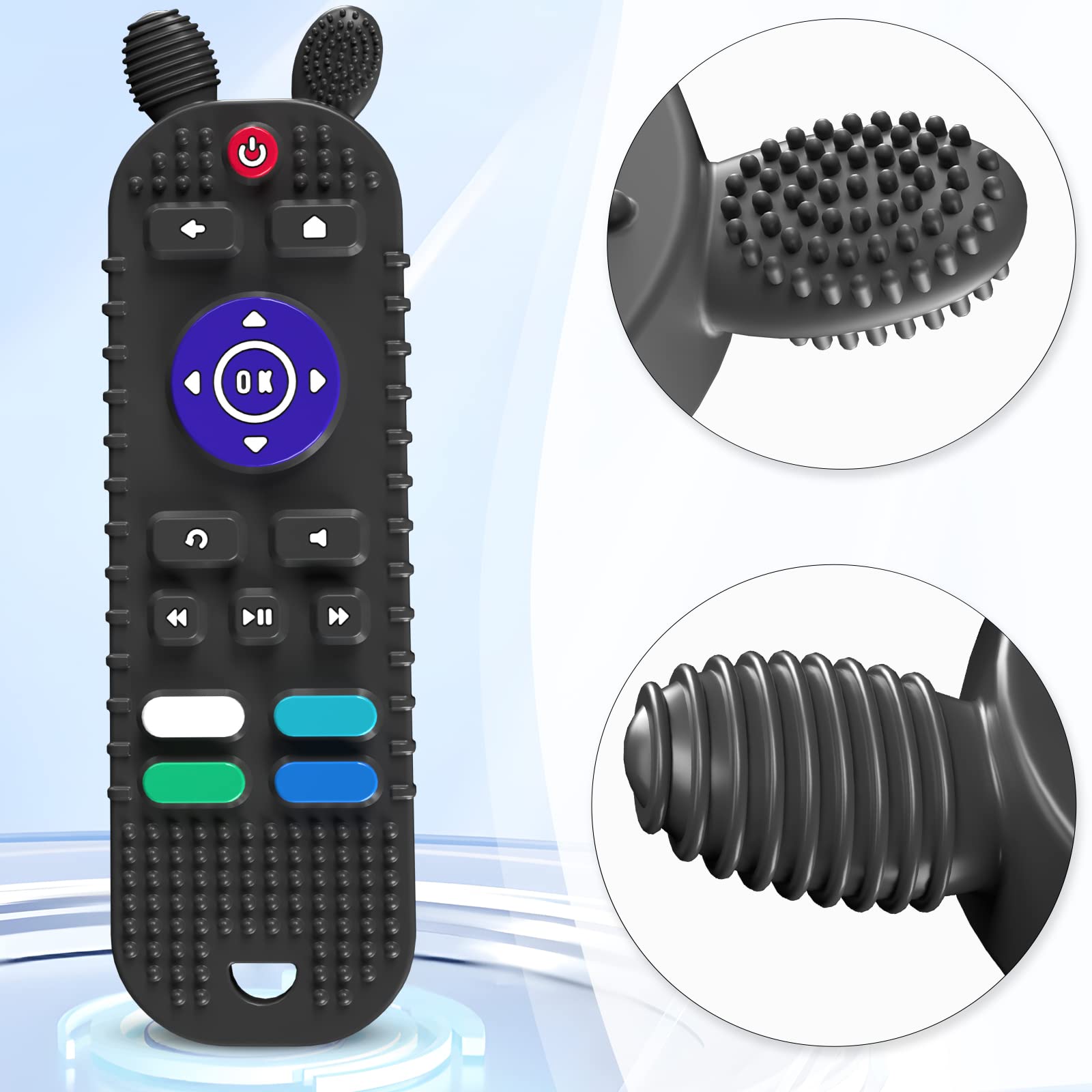 Soft Silicone Baby Teething Toys - TV Remote & Phone Shape Teethers for Infants 6-12 Months | Safe Chew Toys for Soothing Sore Gums | Perfect for Home, Travel & Daycare Use