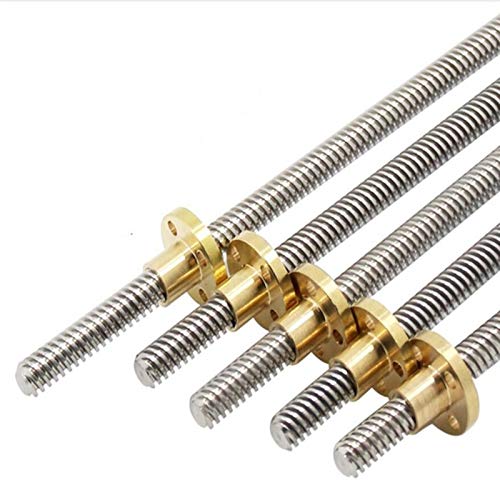 T8 Lead Screw Rod 8mm Threaded Rod (2pcs/lot) - 100mm to 800mm Length with Copper Nuts - Compatible with Prusa I3 3D Printer & CNC Machines - Perfect for Z-axis Upgrade and Precision Motion Control