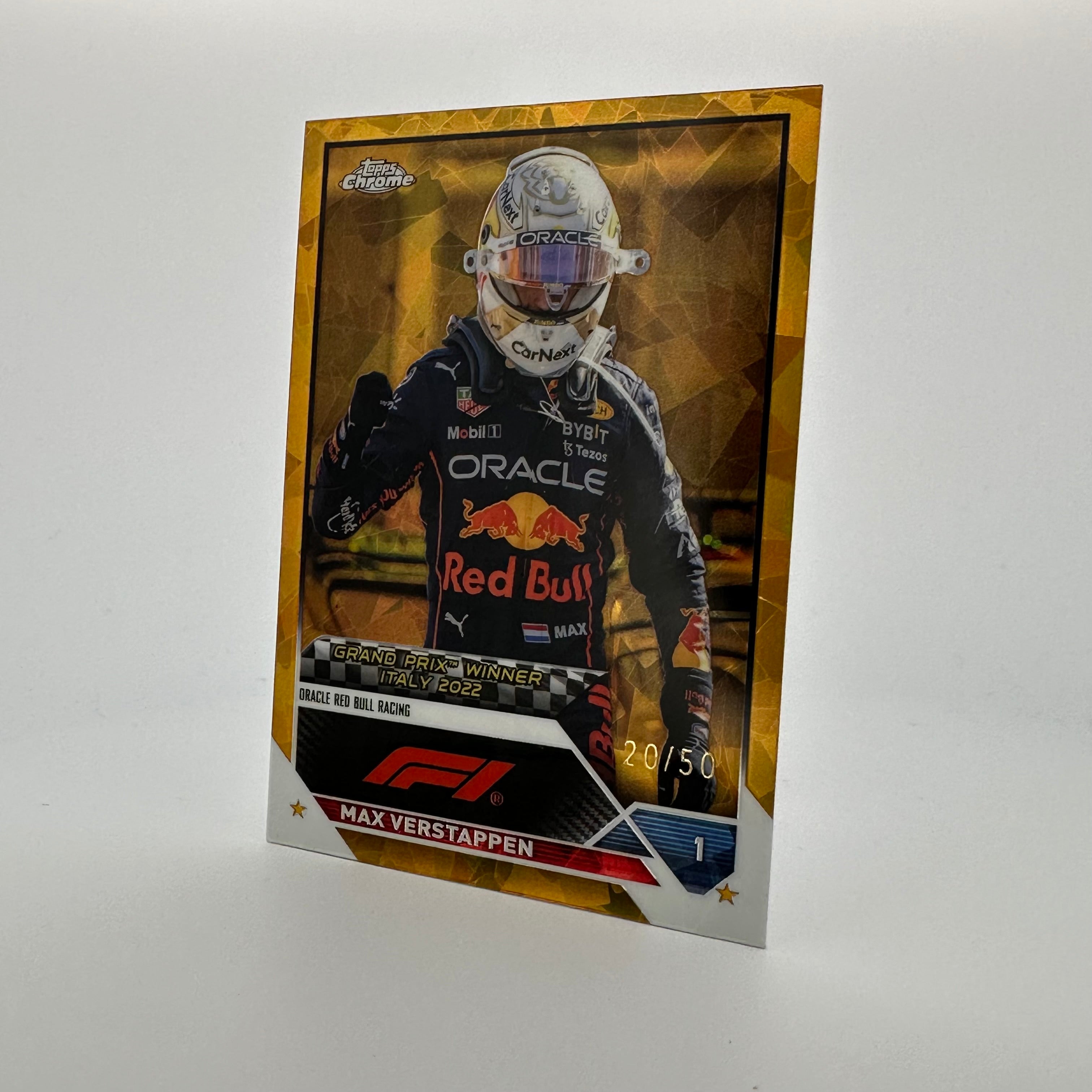 2023 Topps Chrome Sapphire Max Verstappen #159 20/50 Gold Edition - Rare Racing Collectible for F1 Fans & Sports Memorabilia Enthusiasts