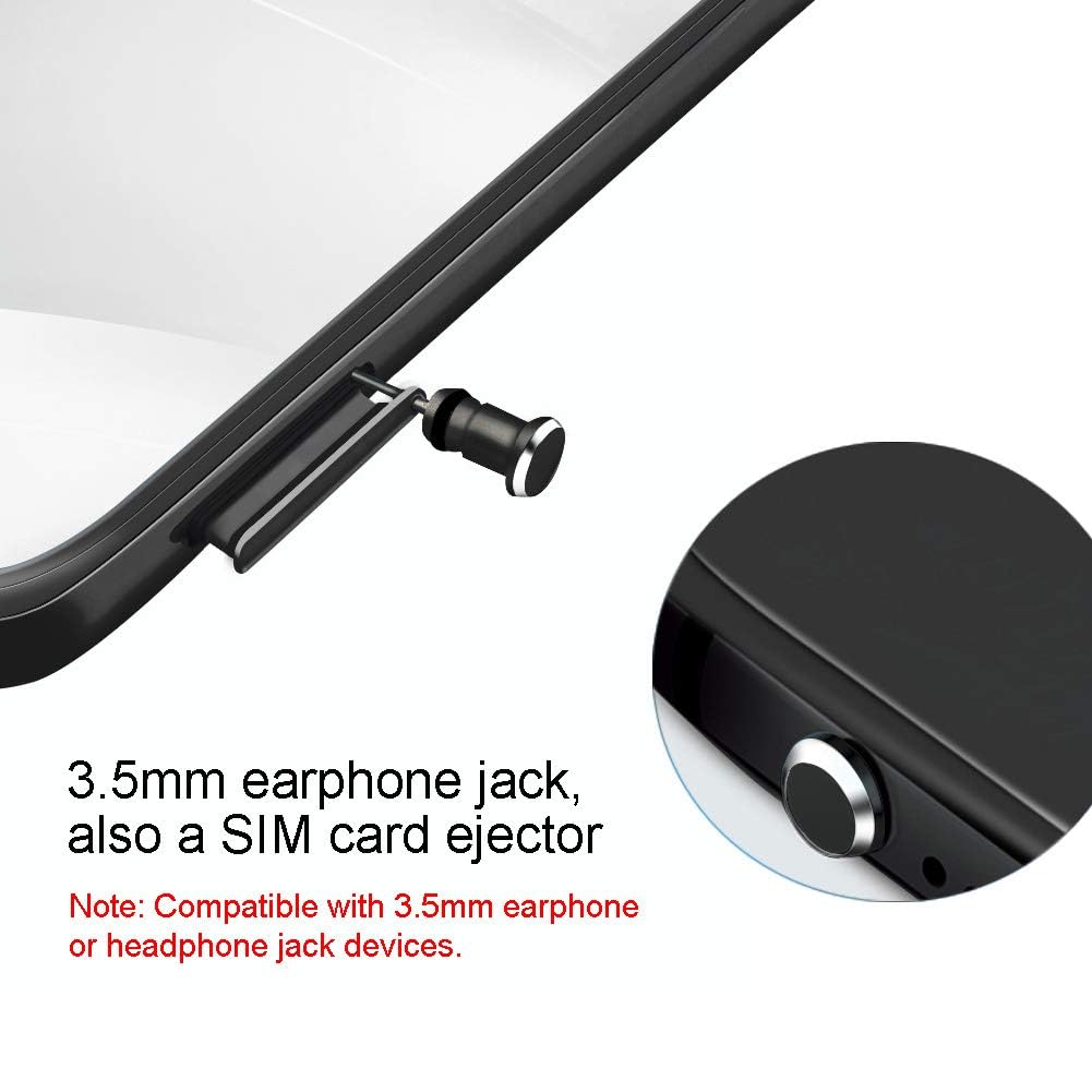 Premium USB C Dust Plugs & Charging Port Covers (2-Pack) - Compatible with iPhone 16/15 Pro Max, Samsung Galaxy S25/S24/S23/S22/S21/S20+/Ultra/Z Flip 6/Z Fold 6, Pixel, OnePlus - Black - Protect Your Device from Dust, Dirt & Damage - Perfect for Travel, Work & Daily Use
