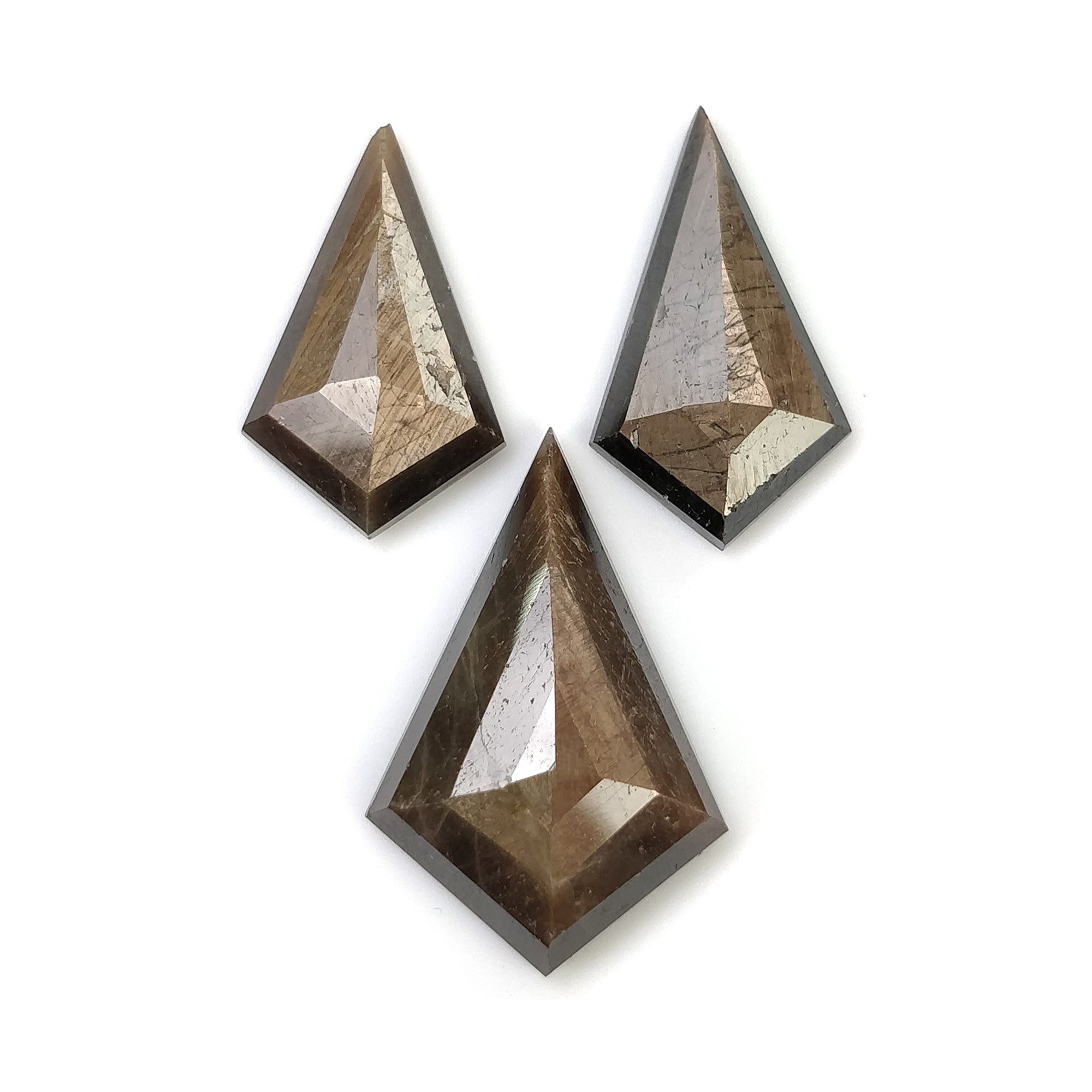 Natural Untreated Golden Brown Chocolate Sapphire Gemstone - 22.50cts Step Cut, 17.5x11mm, 3pcs (With Video) | Perfect for Jewelry Making, Engagement Rings & Unique Gift Ideas